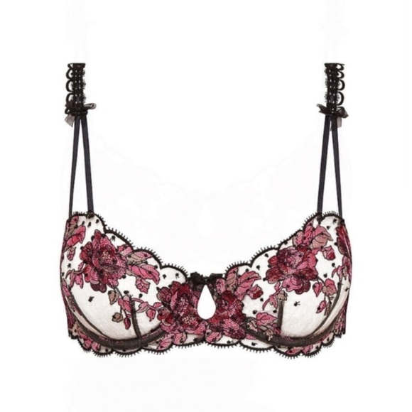New! For Love and Lemons Juliet floral embroidered lace bra 4409